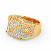 5Ct Round Cut Moissanite Men’s Cluster Ring 14K White Gold Plated